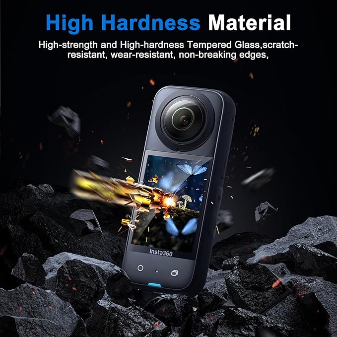 FiTSTILL LCD Film Screen Protector Compatible with Insta360 X3,Touch Sensitive Tempered Glass Screen Cover for Insta 360 x3 Camera Accessories kit,Ultra HD,9H Hardness,Scratch Resistant