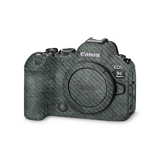 Carbon Fiber Camera Skin Compatible with Canon EOS R6 Mark II Camera (2022) - Green Stone - Premium 3M Vinyl Protective Wrap Decal Cover - Easy to Apply | Crafted in The USA by MightySkins