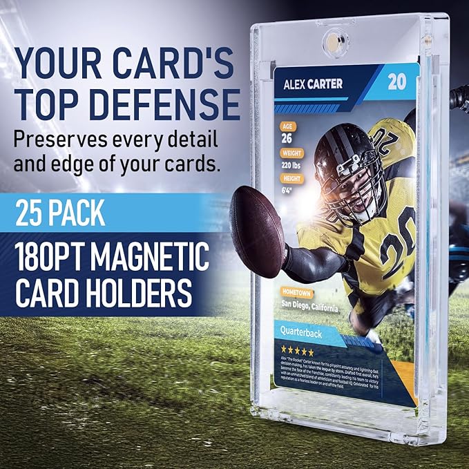 Premium 35PT - 360PT Magnetic Card Holder Case | Magnetic Trading Card Holder, Pro Sports, Football, Basketball, Baseball, MTG & TCG U-V Hard Protectors With Ultra Clear Design Display For Collectors.