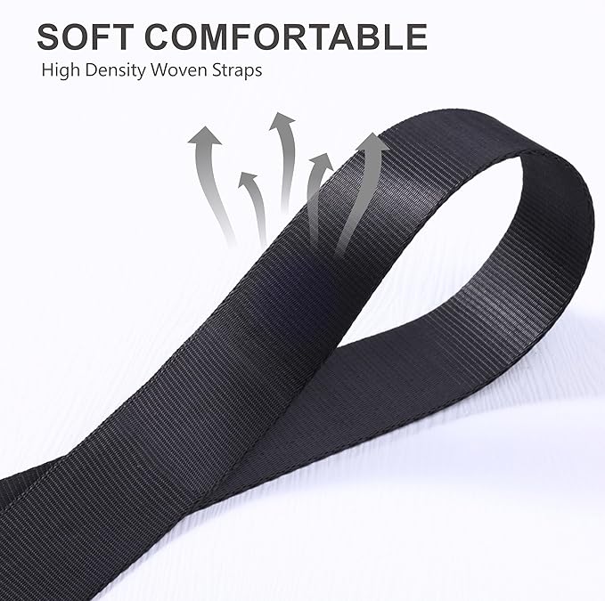 Padwa Lifestyle Black Adjustable Camera Strap - 1.5" Top Layer Cowhide Head Camera Straps for Photographers, Nylon Adjustable Neck Shoulder & Crossbody Strap Quick Release for All Cameras
