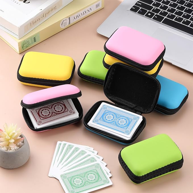 Jexine 8 Pieces Card Case Compatible with Mtg Travel Games Cards Games Playing Case Deck Game Playing Storage Box Carrying Holder (Morandi Colors)