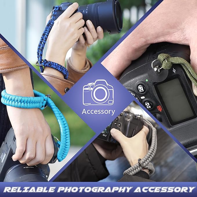 SUNYA Camera Wrist Strap Hand Lanyard Made of Paracord for Photographers to Secure DSLR. Peak Quality Accessory D ring