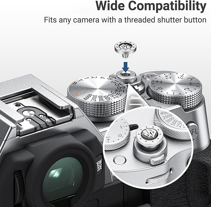 JJC Camera Shutter Button, Soft Release Button for Fuji Fujifilm X-M5 X-T5 X-T4 X-T50 X-T30 III II X-PRO3 X00VI X100V X-E5 X-E4 X Half Leica Q3 M9 Sony RX10 IV Nikon Zf Df Cameras, Mountain Pattern