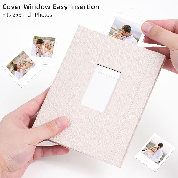 Vienrose Mini Polaroid Photo Album Book 208 Photos 2x3 Inch Pictures for Fujifilm Instax Mini 7s 8 9 11 25 26 40 50s 90 Evo Z2300 Instant Camera, Polaroid Snap Beige 1 Pack