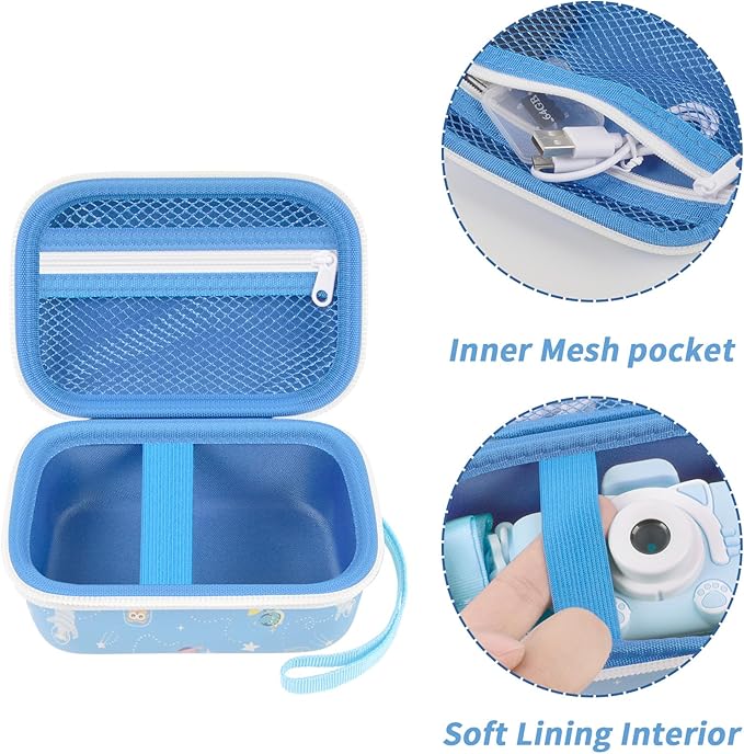 ANKHOH Kids Camera Case for Goopow/for Mgaolo/for CIMELR/for Seckton/for OZMI/for Dylanto Digital Camera Toys and Video Camcorder Storage Holder Organizer -Blue(Box only)