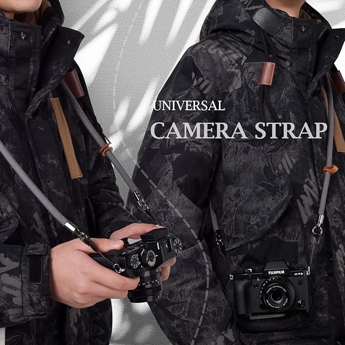 VOVMOEYA Camera Strap Rope,Camera Neck Strap Shoulder Strap for Fujifilm X100VI X100V XS20 XT5 for A6000 A6100 A6400 A6700 A7IV for Canon EOS R6 R10 for Nikon Zf Z5 Z30 - Grey