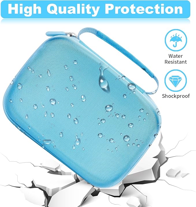 Hikkon Camera Case Compatible for ESOXOFFORE/Upgrade/Dylanto/Yehtta/HiMont/CAMCLID Kids Instant Print Camera Toy,Portable Digital Camera Storage Holder Organizer Bag (Case Only) - Blue