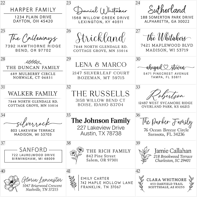 300 Personalized Address Labels - Glossy White Return Address Label 2.5" x 0.75'', Stylish Fonts for Envelopes & Packages, Customizable Labels for Home or Office Use