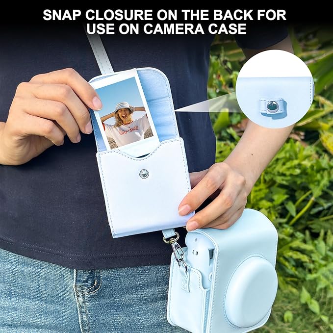 WOGOZAN Square Album for Fujifilm Instax Square/SQ1/SQ40/SQ6/SQ10/SQ20/SP-3 Instant Camera 2.9x3.4 Inch Films for Instax Square Film, Photo Album for Polaroid Mini Pictures, SQ Photo Pouch Bag (Blue)