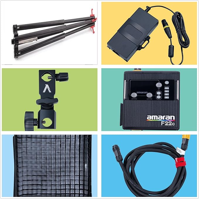 Aputure Amaran F22c 200W RGBWW Flexible LED Mat with Honeycomb Grid CRI 95+ CCT 2500K to 7500K Support Sidus Link App Control Built-in 15 Lighting FX