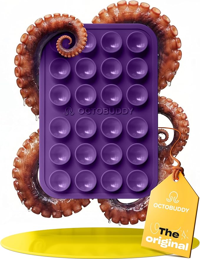 OCTOBUDDY Classic - Silicone Suction Phone Case Adhesive Mount - Hands-Free, Strong Grip Holder for Selfies & Videos - iPhone & Android Compatible - 2.25″ x 3.25″, Wisteria