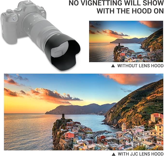 Reversible Flower ET-60 Lens Hood Shade Protector for Canon EF 75-300mm f/4-5.6 II III USM & RF 75-300mm f/4-5.6 & EF 90-300mm f/4.5-5.6 USM & EF-S 55-250mm F/4-5.6 is II On Rebel T8i T7i T7