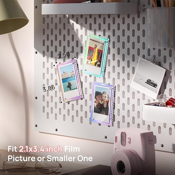 WINKINE Polaroid Magnets Frame for Refrigerator, Instax Frame for Fujifilm Instax Mini & Polaroid Film, Mini Picture Frames 2x3, Fridge Magnetic Photo Frames