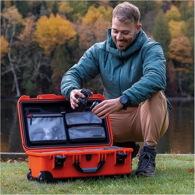 NANUK 935 Pro Photo Kit – Waterproof Travel Camera Hard Case with Padded Dividers and Wheels, 22” x 14” x 9” - Dustproof and Impact Resistant, Airline Carry-On Approved – Red