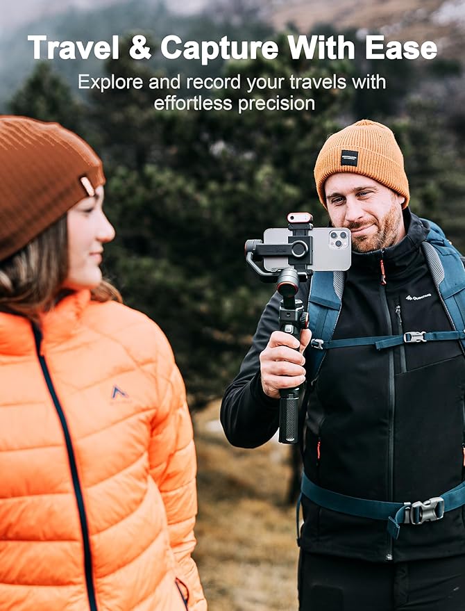 hohem iSteady M6 Kit Gimbal Stabilizer for Smartphone, 3-Axis Phone Gimbal with AI Tracking, Magnetic Fill Light, 18H Long Lasting Battery Stabilizer for iPhone & Android, Ideal for Video Recording