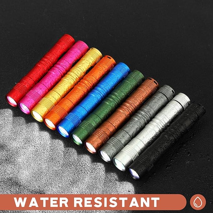 Hortsun 10 Pcs Mini Flashlight Bulk LED Pen with Pocket Small Flashlight with Clip for Outdoor Father's Day Gift for Men(3.54 Inch,Fresh Color)