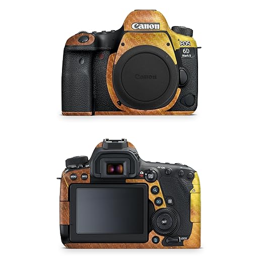 Carbon Fiber Camera Skin Compatible with Canon EOS 6D Mark II Camera (2017) - Textured Gold - Premium 3M Vinyl Protective Wrap Decal Cover - Easy to Apply | Crafted in The USA by MightySkins