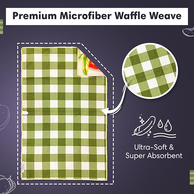 Reversible Microfiber Towel - Ultra Absorbent, Quick-Drying Hand Towels - Modern Design, Scratch-Free, Lint-Free for Kitchen, Bathroom, Car Cleaning - 19x29 Inches, Set of 1 (Peaches & Cream)