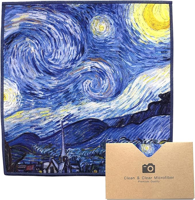 Large [2 Pack] Classic Art (Gogh Starry Night) - Ultra Premium Quality Microfiber Cleaning Cloths (Best for Camera Lens, Glasses, Screens, and All Lens.), Microfiber Cloth