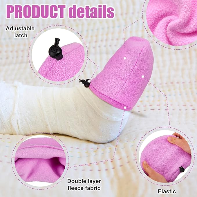 Cast Toe Socks for Women Men 4 Pack Cast Toe Cover Nonslip Protector to Keep Warm, Fits Ankle, Leg and Foot(Purple, Black)