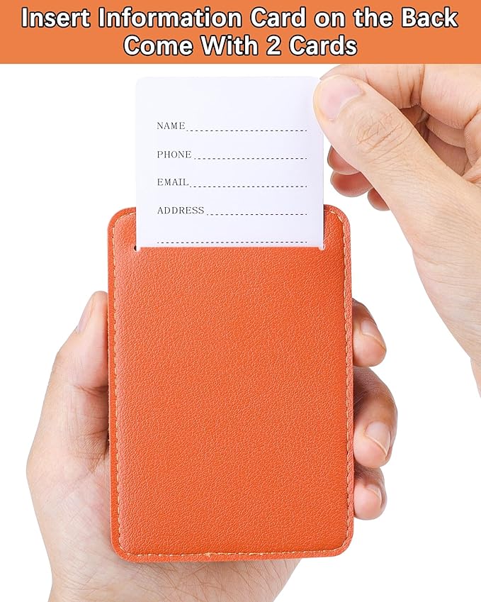 Teskyer Luggage Tags, Thick & Durable, Easy to Identify, Privacy Protection, TSA Approved Travel Essentials Suitcase Tags - 2 Pack, Orange