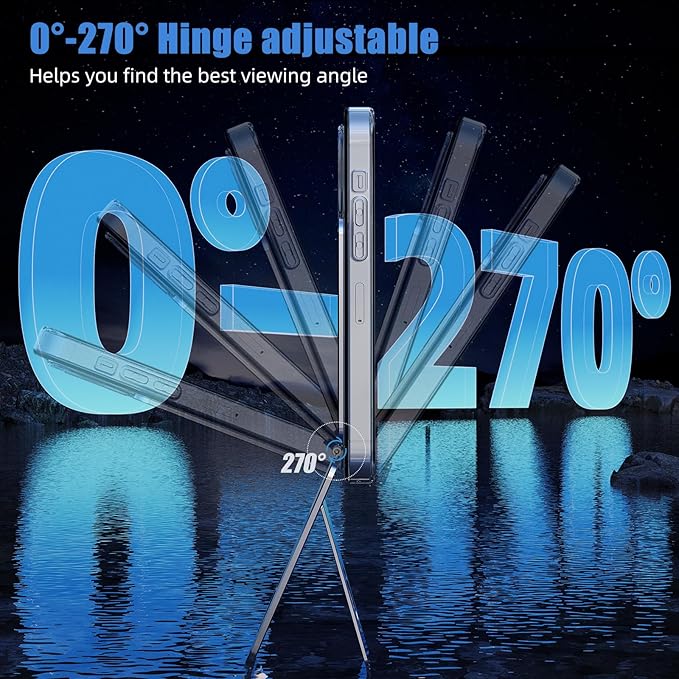 Magnetic Tripod for iPhone, Aluminium Phone Tripod Stand Compatible with Magsafe iPhone 17/16/15/14/13/12 Series, Foldable Strong Magnetic Phone Stand & Travel Essentials Accessories