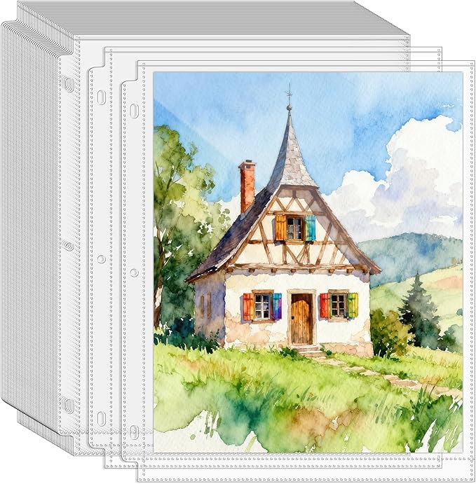 VOKOY 50 Pack 8" x 10" Clear Photo Sleeves for 3 Ring Binder, Double Sided 1-Pocket Sheet Protectors Archival Photo Album Refill Pages Storage Pockets Organizer, 100 Pockets