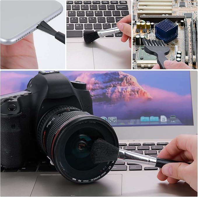 TIESOME Set of 7 Keyboard Anti Static Brushes, Plastic Handle Portable Cleaning Brushes Computer Keyboard Cleaning Brush Kit for Cleaning Computer Keyboard Car Lab