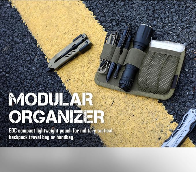 LIVANS Tactical Bag Insert Panel Organizer, Utility Admin Panel Hook and Loop Modular Organizer with Hook Fasteners for Packs Backpack or Messenger Bags