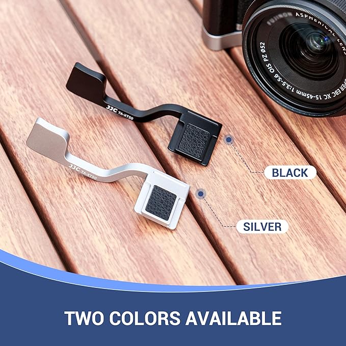 JJC Deluxe Metal Thumb Up Grip for Fuji Fujifilm X-T50 XT50 Mirrorless Camera, Hot Shoe Thumb Rest Support Grip for Stable and Safe Hand Hold, Not Affect The Use of Camera Buttons, Silver Color