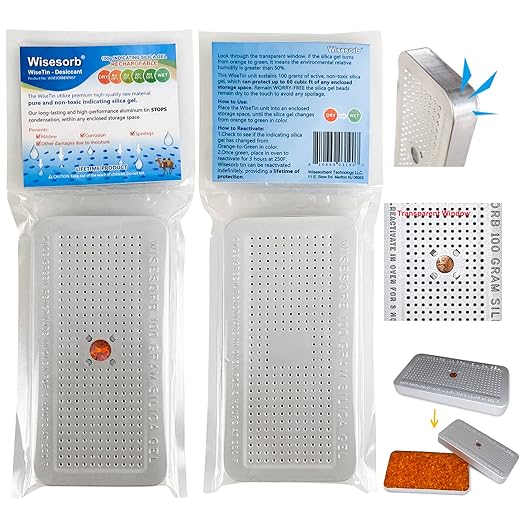 100 Gram 30 Pack Indicating Silica Gel Canister, Gun Safe Dehumidifier (Orange to Green), Reusable Desiccant Canister Dehumidifier