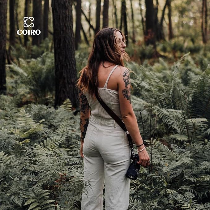 C Coiro Leather Camera Strap for One Camera Professional Single Leather Harness Shoulder Strap Quick Release