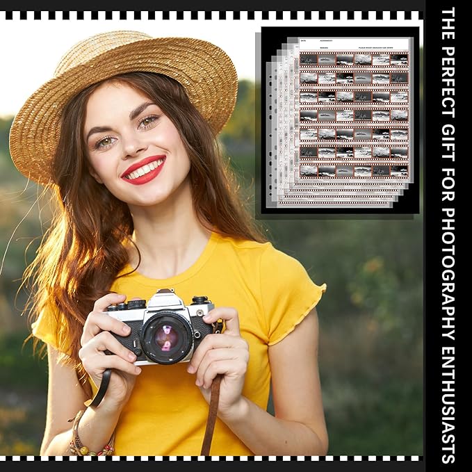 100 Pcs 35mm Film Negative Sleeves Film Binder Storage for 135 35mm Size Negative Page Preserver for Organizing