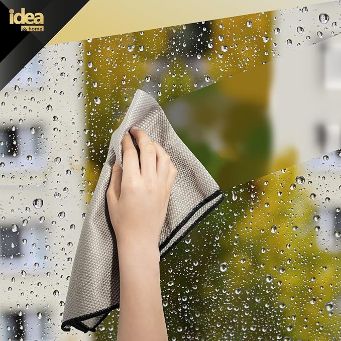 Idea Home Premium Fish Scale Microfiber Cloth – Ultra-Clear, Lint-Free & Streak-Free Shine for Wine Glasses, Crystal & Delicate Surfaces – Large 16×24 in (2 Pack)