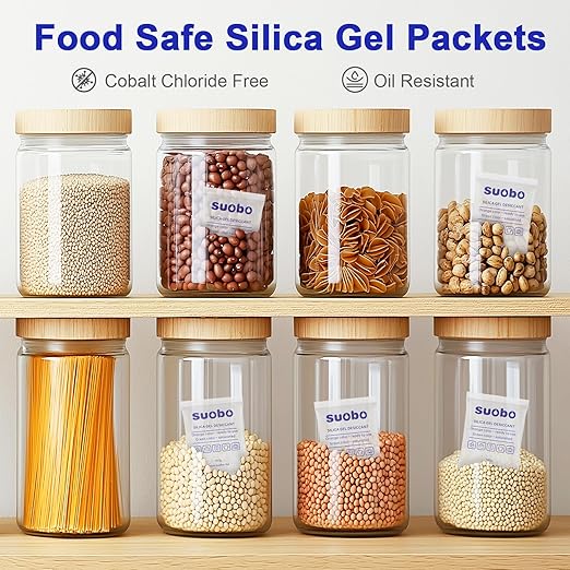 Silica Gel Packets, 100 Gram 10 Packs Moisture Absorbers with Color Indicating, Food Safe Desiccant Packs for Storage, Silica Packets for Foods, Electronics, Closet, 3D Filaments