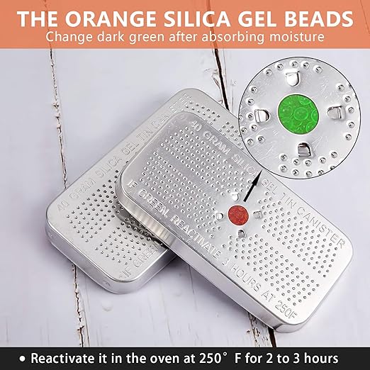 Patelai 3 Pieces 40 Gram Silica Gel Dehumidifier Desiccant Silica Gel Canister Reusable Absorber Orange Desiccant Canisters (Orange to Green), for Car, Closet, Cabinet, Bag, Storage Box