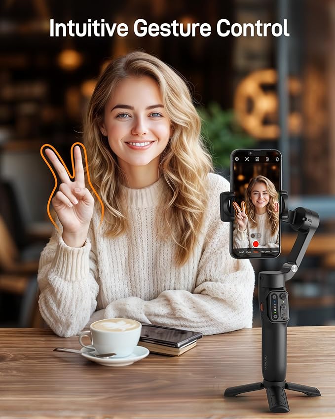 hohem iSteady X3 SE Gimbal Stabilizer for iPhone, Phone Stabilizer with Detachable Remote Control, Portable Foldable 3-Axis Phone Gimbal for Android & iPhone 16 15 Pro Max, Ideal for Travel Vlogging