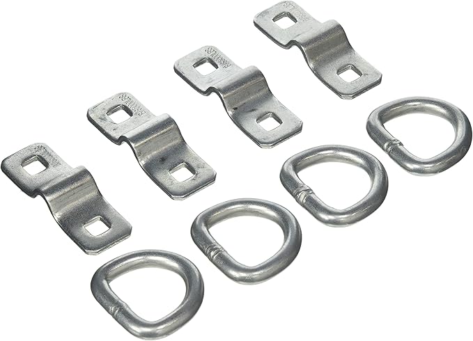 WorldPac (Pack of 4) Heavy Duty 3/8" 5,000lbs Anchor Point Surface Mount Tie Down D Ring