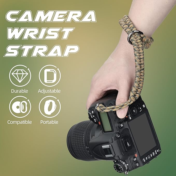 SUNYA Camera Wrist Strap for Photographers Paracord Rope Camera Hand Strap Compatible for DSLR or Mirrorless Camera