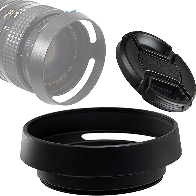 Fotasy Metal Curved Lens Hood - 62mm Vented Hood for Fuji, Leica, Olympus, Panasonic, Sony Lenses