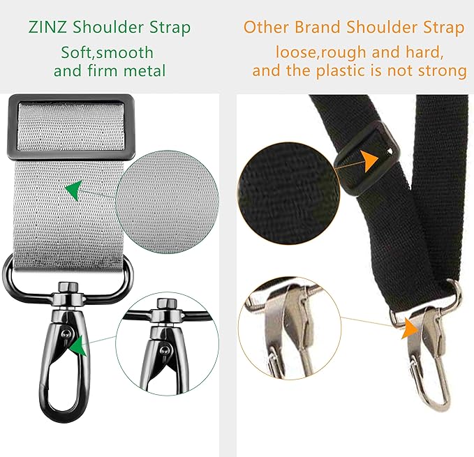 ZINZ Shoulder Strap 58" Ultra-Thick Fixed Padded and Adjustable Buckles Crossbody Strap for Briefcase Laptop Bag Luggage