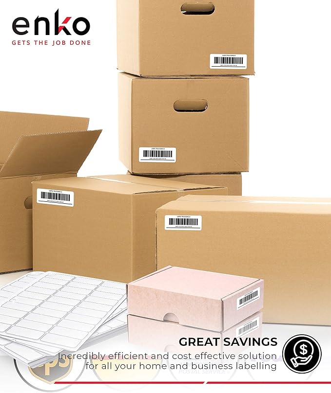 enKo 8-1/2 x 11 Inch Label - White Blank - 1 Per Sheet Full Shipping Address Labels for Laser Inkjet Printer (500 Sheets, 500 Labels)