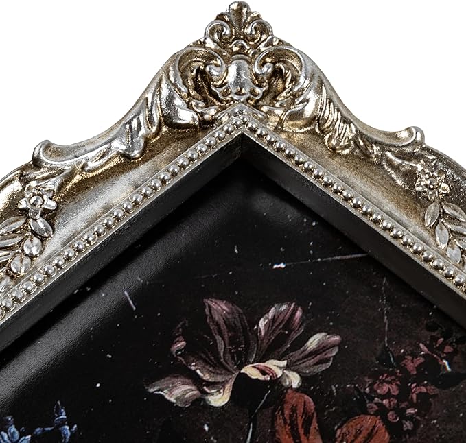 Silver Ornate 11x14 Picture Frame with Mat for 8x10 or 11x14 Photos, Real Glass, Vintage Baroque Victorian Frames for Wall Display