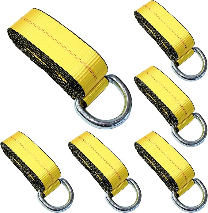 WorldPac (Pack of 6) 2" X 8 Ft Lasso Strap with D Ring Auto Tie Down