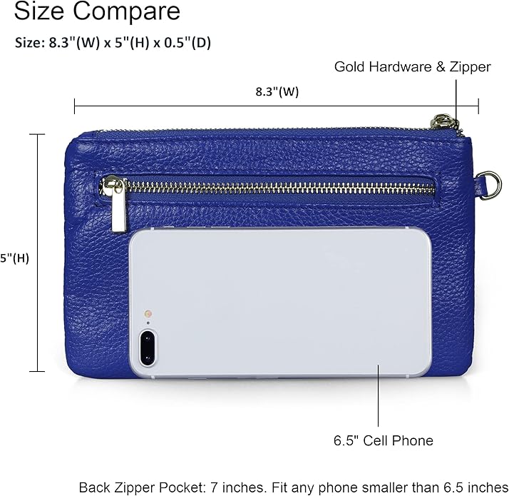 befen Genuine Leather Wristlet Clutch RFID Blocking Bag Cell Phone Wallet Purse Wristlet Wallet Purses and Handbags for Women