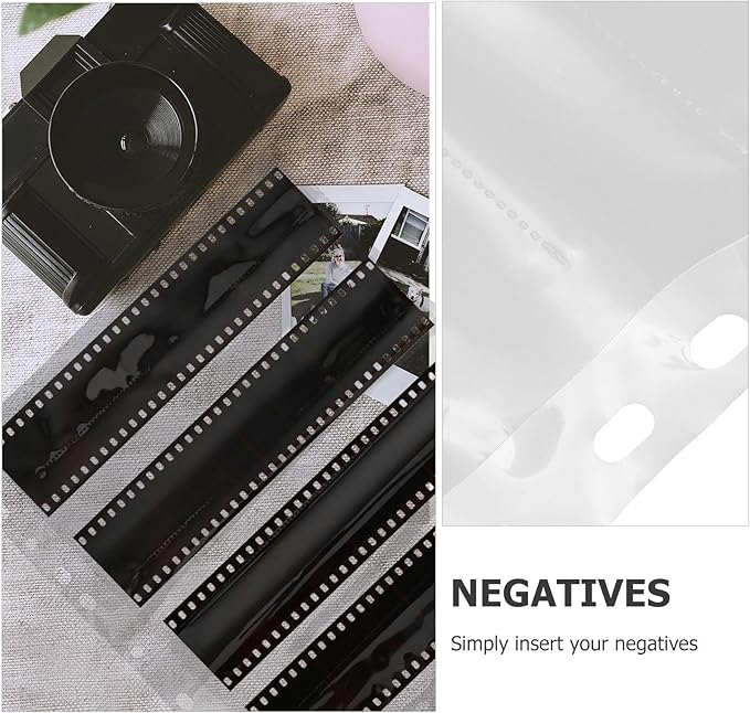 10pcs 135-hole Film Negative Sleeves Waterproof Protective Binder Pockets for Photographers Photo Storage and Archival Preservation
