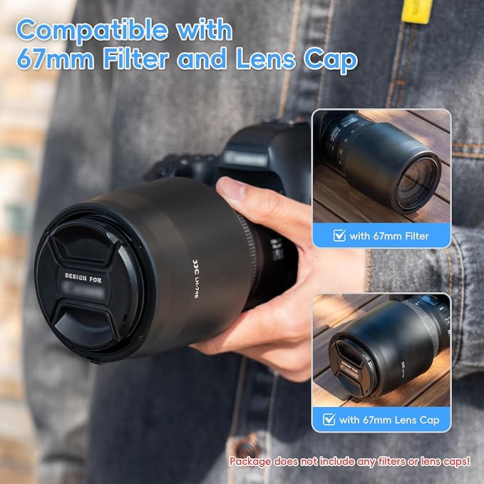 JJC Dedicated Lens Hood Shade Protector for Canon RF 100-400mm F5.6-8 is USM & EF 70-300mm f/4-5.6 is II USM Replaces Canon ET-74B Lens Hood Reversible/Bayonet/with Button to Lock or Release