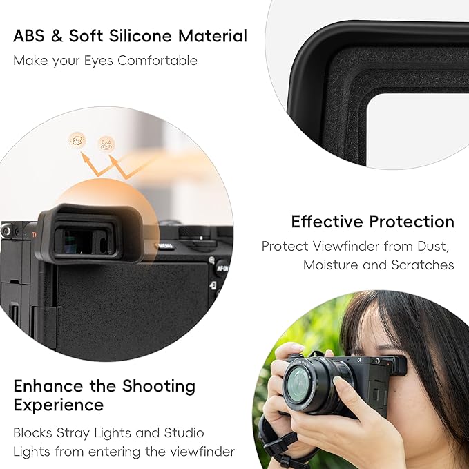 A6700 Eyecup Eyepiece, Soft Silicon Extended Camera Eye Cup Viewfinder Special Designed for Sony A6700 Alpha APS-C Mirrorless Camera Replaces Sony FDA-EP20 (Not Affect The Use of A6700 Camera Screen)