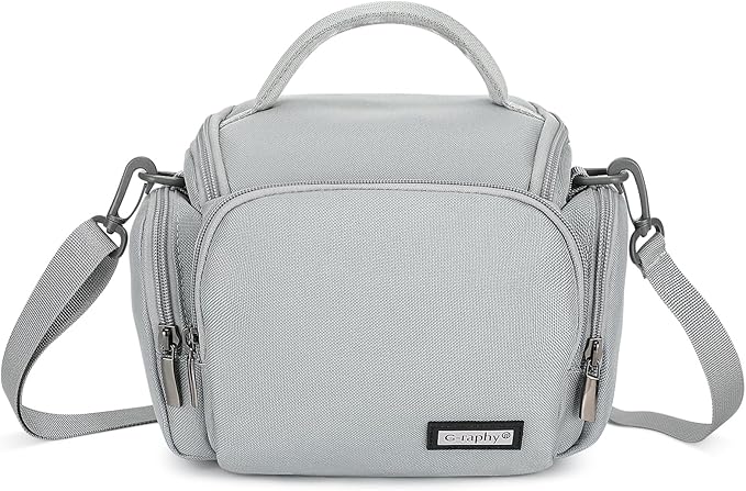 G-raphy Camera Bag Case DSLR SLR Crossbody Sling Photography Bags for Nikon Canon Sony DSLR SLR Mirrorless with Removal Straps(Parma Grey)