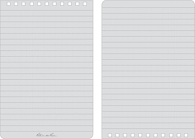 Rite in the Rain Weatherproof Top Spiral Notebook, 4" x 6", Gray Cover, Universal Pattern (No. 846)